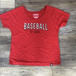 Ladies size small BASEBALL & CHILL t-shirt